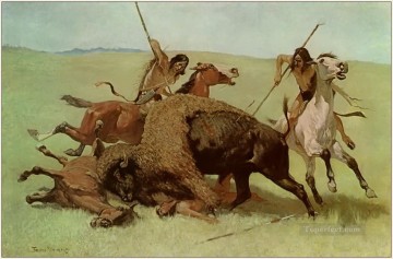 caza - Los indios La caza del búfalo 1890